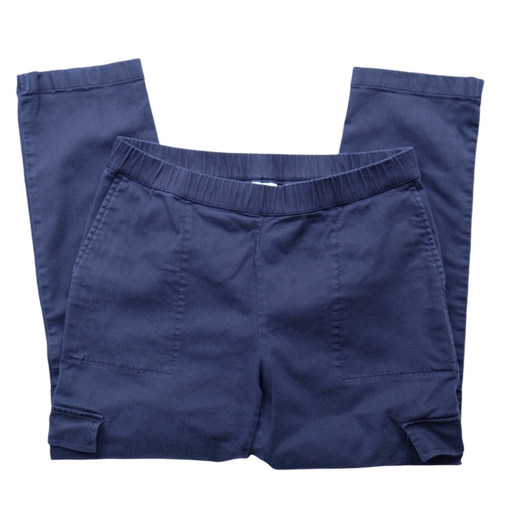 J.Jill Dark Blue Slim Leg Multi-Pocketed Lyocell Modal Cotton Cargo Pants SP
